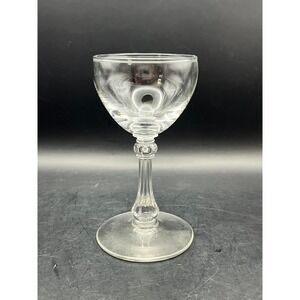 Vtg. Elegant Clear Glass Cordial Liqueur Wine Stem Glass Drinkware 5" T‎ x 2.5"